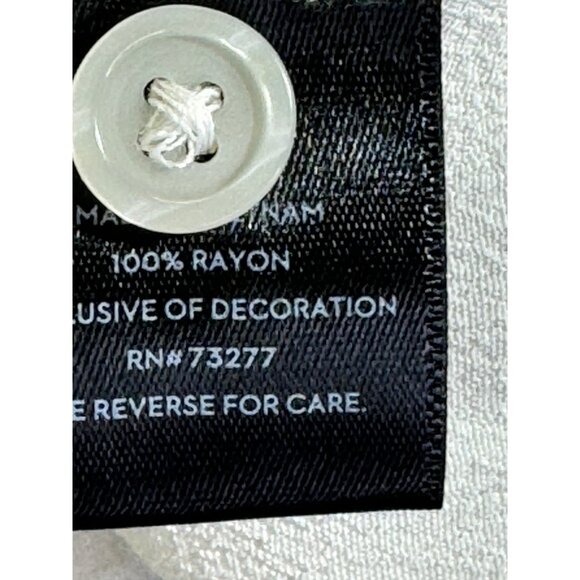 Simply Vera Wang womens XLARGE Cream Rayon Blouse Black & Silver Embroidery - Picture 7 of 11